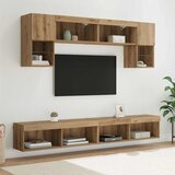 TV zidne jedinice s LED-om 6 pcs Umjetnički hrast | shoptok.hr