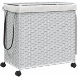  Košara za rublje s kotačima bijela 60 x 35 x 60,5 cm od ratana | shoptok.hr