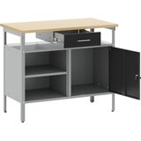  Radni stol s ladicama s policom Crna i Siva 100 x 55 x 85 cm | shoptok.hr