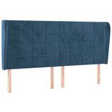 The Living Store vzglavje z ušesi temno modra 203x23x118/128 cm žamet - vzglavje, (21418823) | Shoptok.si