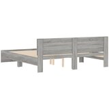  Okvir kreveta s uzglavljem siva boja hrasta 200x200 cm | Eponuda.com