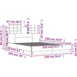  Okvir za krevet s uzglavljem boja hrasta 135x190 cm drveni | shoptok.hr