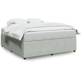 vidaXL Box spring postelja z vzmetnico svetlo siva 180x200 cm žamet | Shoptok.si