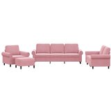 vidaXL 4-dijelni set sofa s jastucima ružičasti baršunasti - Ružičasta S osloncem za noge Cijene