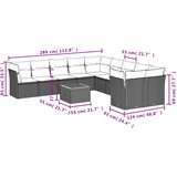  11-dijelni set vrtnih sofa od poliratana s jastucima crni | shoptok.hr