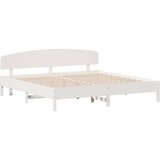 vidaXL Posteljni okvir z vzglavjem bel 180x200 cm borovina, (21111927) | Shoptok.si