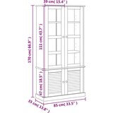 vidaXL Steklena vitrina VIGO 85x35x170 cm trdna borovina | Shoptok.si