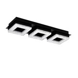 Eglo fradelo 1 zidna/stropna/3, led, 3x4w, 3x400lm, crna/čelik/kristal | shoptok.hr