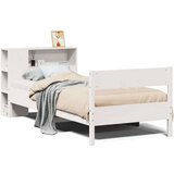 vidaXL Knjižna postelja brez ležišča bela 90x190cm trdna borovina | Shoptok.si
