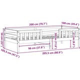 Okvir kreveta bez madraca voštano smeđi 100x200 cm od borovine | shoptok.hr