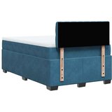 vidaXL Box spring postelja z vzmetnico modra 120x190 cm žamet | Shoptok.si