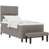 vidaXL Postelja s Škatlastim Dnom z Vzmetnico & Klopjo Taupe 90x190 cm Tkanina, (22083147) Cene