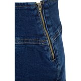 Trendyol Dark Blue Pleated Mini Denim Skirt | Shoptok.si