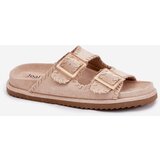 Boto Women's Sandals With Buckles And Decorative Stitching Beige Visley | shoptok.hr