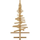 vidaXL Leseno božično drevo z stojalom Rjava 120 cm Trdna borovina | Shoptok.si