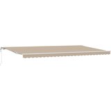 vidaXL Avtomatska Retraktibilna tenda Bež 600x350 cm, Zamenjava materiala za tendo z okvirjem 6x3,5 m Bež | Shoptok.si
