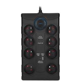 solight PO80B - Produžni kabl sa prekidačem, 8 utičnica, tip E + 1x USB-A + 1x USB-C, 2 m, crne boje Cene