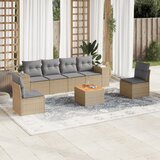 Maison Chic Seti vrtnega pohištva - Vrtna garnitura - Vrtni pohištvo set 7-delna z blazinami bež poli ratan, (21808774) | Shoptok.si