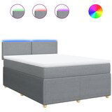 Maison Chic Box spring posteljni - Vzmetna postelja z vzmetnico svetlo siv 140x190 cm blago SL16993, (21895346) | Shoptok.si
