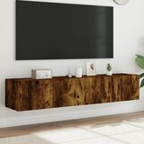  The Living Store Stenske TV omarice z LED 2 kosa dimljeni hrast 80x35x31 cm - TV Stenska Omarica, (21555434) Cene
