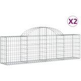  Lučne gabionske košare 2 kom 200x30x60/80 cm pocinčano željezo | shoptok.hr