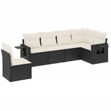  6-dijelni set vrtnih sofa s jastucima crni od poliratana | shoptok.hr