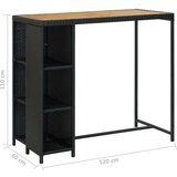 Poli 5-dijelni vrtni barski set od poliratana s jastucima crni | shoptok.hr