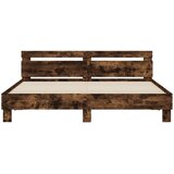  Okvir za krevet s uzglavljem i LED boja hrasta 200x200 cm | Eponuda.com