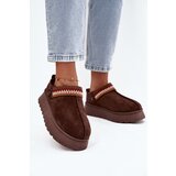 Boto Women's Low Snow Boots With Movable Strap And Embroidery On Platform Chocolate Lyrisse Cijene