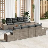 vidaXL 9-dijelni set vrtnih sofa s jastucima siva poli ratan akacija Cijene