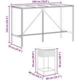  7-dijelni vrtni barski set s jastucima smeđi od poliratana Smeđa 180 x 70 x 110 cm | shoptok.hr