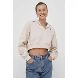Calvin Klein Jeans Pulover ženska, bež barva