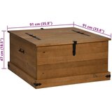 vidaXL Škrinja za pohranu HALDEN 91x91x47 cm puno drvo bor | shoptok.hr