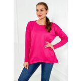 Kesi Sweater with fuchsia-colored front pockets Cene