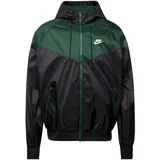Nike Sportswear Prijelazna jakna 'Heritage Essentials' neonsko zelena / tamno zelena / crna / bijela