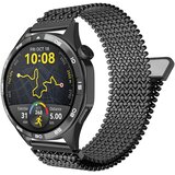 INF Zamenjava/združljiv del - Jekleni mrežasti pas za Huawei Watch GT Black, (5000264174) | Shoptok.si