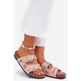 Boto Women's sandals on cork sole with buckles and embellishments light pink Efadelis | ePonuda.com