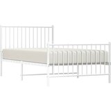  Metalni okvir kreveta uzglavlje i podnožje bijeli 100x190 cm | Eponuda.com