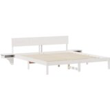 vidaXL Konstrukcija postelje Bela 200 x 200 cm Trdna borovina | Shoptok.si