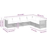  6-dijelni set vrtnih sofa s jastucima bež od poliratana 63.5 x 63.5 x 62 cm | Shoptok.si