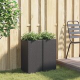  Vrtne sadilice 2 kom crna 30 x 30 x 60 cm od poliratana | shoptok.hr