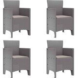  Vrtna stolica 4 pcs Svijetlo siva 53 x 49 x 85 cm Polipropilen | shoptok.hr