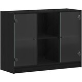 vidaXL Stranska omarica Črni hrast 102x37x75,5 cm Izdelano iz lesa | Shoptok.si