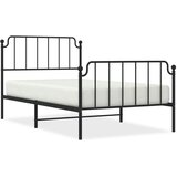 Metalni okvir kreveta s uzglavljem i podnožjem crni 107x203 cm | shoptok.hr