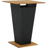 vidaXL Barski stol crni 80x80x110 cm poliratan i masivno drvo bagrema Cijene
