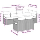 Vrtna sedežna garnitura 7 pcs Siva Poly ratan, (5000063307) | Shoptok.si