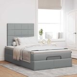  Otomanski krevet s madracem svijetlosivi 120x200 cm tkanine | shoptok.hr
