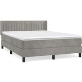  Box spring postelja z vzmetnico svetlo siva 140x200 cm žamet, (20898702) | Shoptok.si