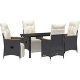  Set 5-delne vrtne jedilne mize z blazinami Črn Poli ratan, (22087800) | Shoptok.si