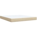 vidaXL Box spring postelja z vzmetnico krem 180x200 cm blago | Shoptok.si